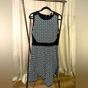 White House Black Market Diamond green for & flare dress.